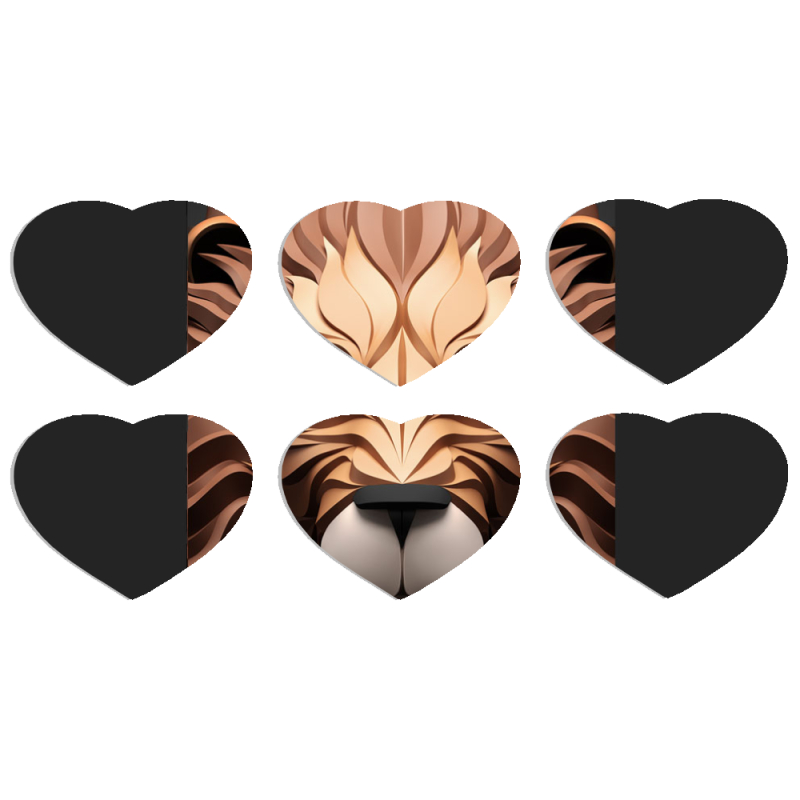 Магнитные фотопазлы Сердце 50 на 50 набор 6 штук 