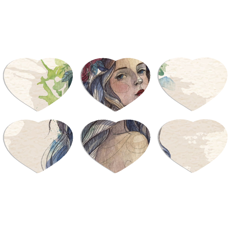 Магнитные фотопазлы Сердце 50 на 50 набор 6 штук 