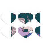 Магнитные фотопазлы Сердце 50 на 50 набор 6 штук Girl and deer