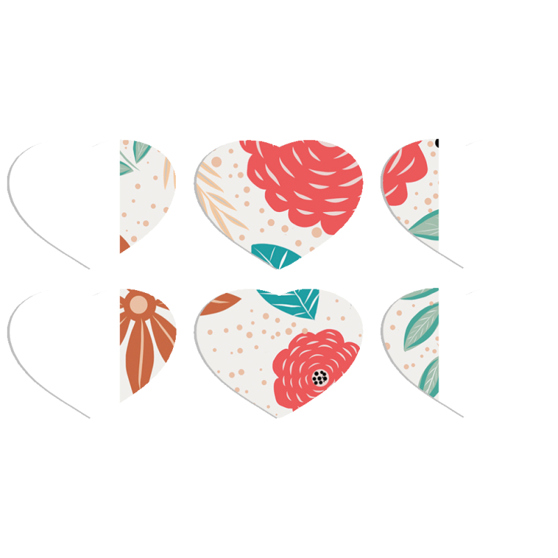 Магнитные фотопазлы Сердце 50 на 50 набор 6 штук Line Flowers