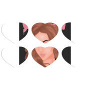 Магнитные фотопазлы Сердце 50 на 50 набор 6 штук Fashion Girl