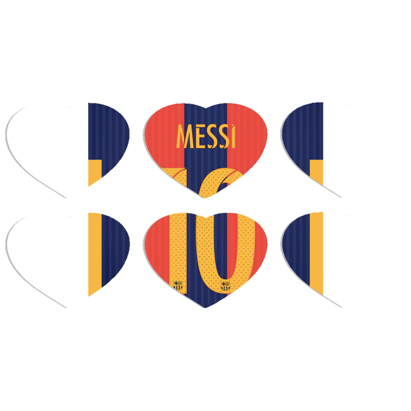 Магнитные фотопазлы Сердце 50 на 50 набор 6 штук Messi 10