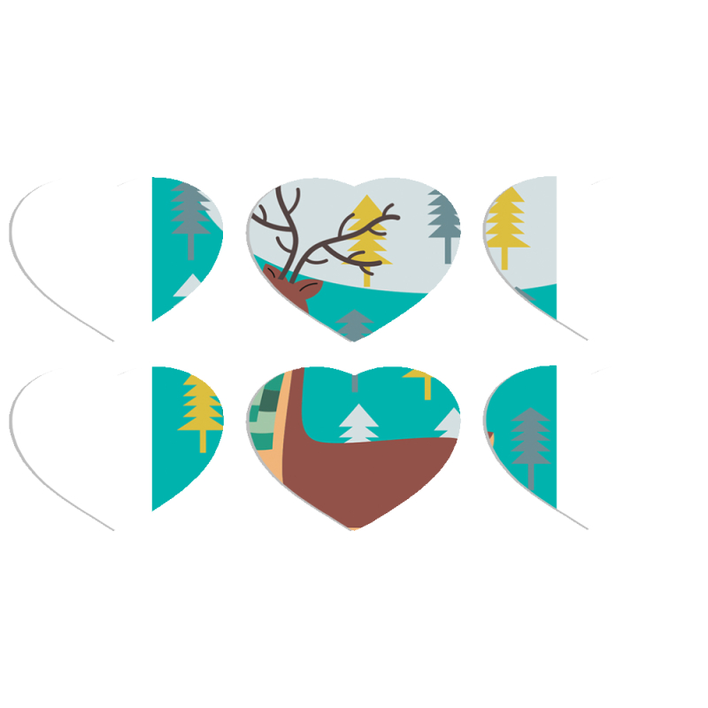 Магнитные фотопазлы Сердце 50 на 50 набор 6 штук Foresty Deer