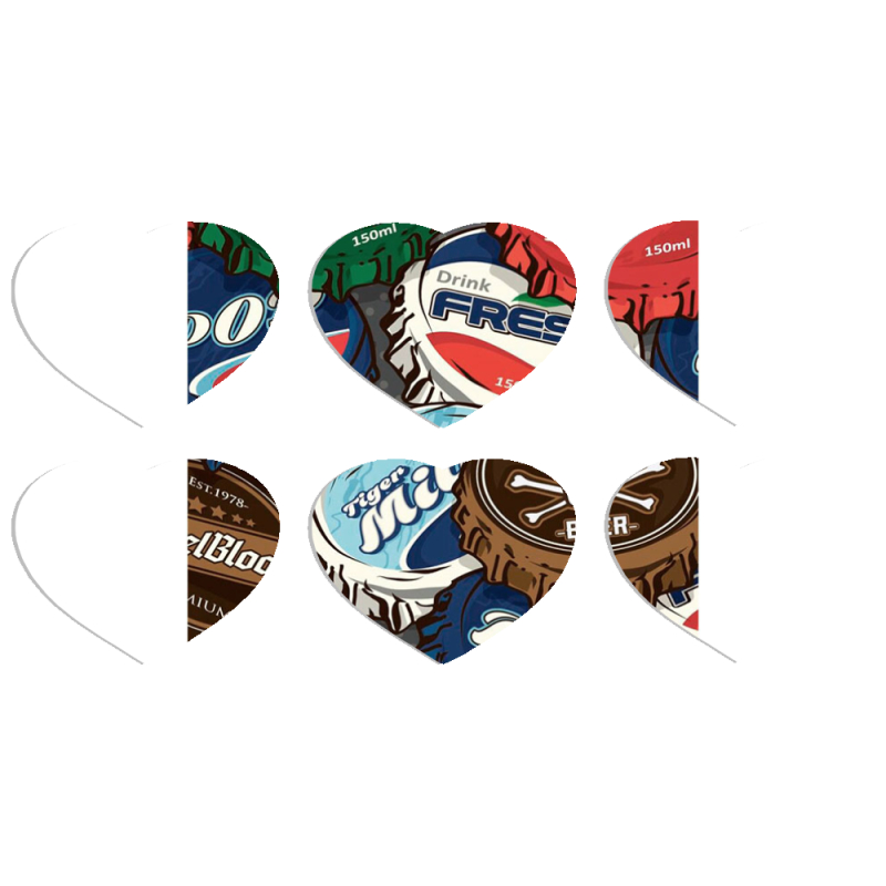 Магнитные фотопазлы Сердце 50 на 50 набор 6 штук Drink Lids