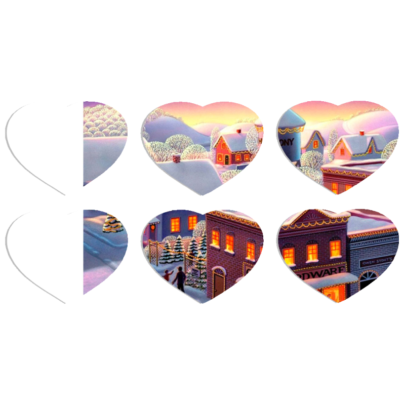 Магнитные фотопазлы Сердце 50 на 50 набор 6 штук 