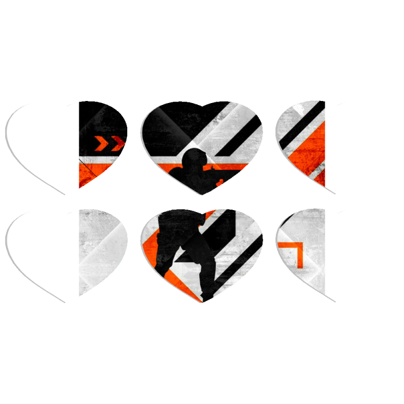 Магнитные фотопазлы Сердце 50 на 50 набор 6 штук CS:Go Asimov