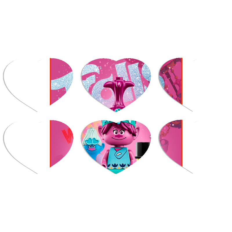 Магнитные фотопазлы Сердце 50 на 50 набор 6 штук Lego Trolls