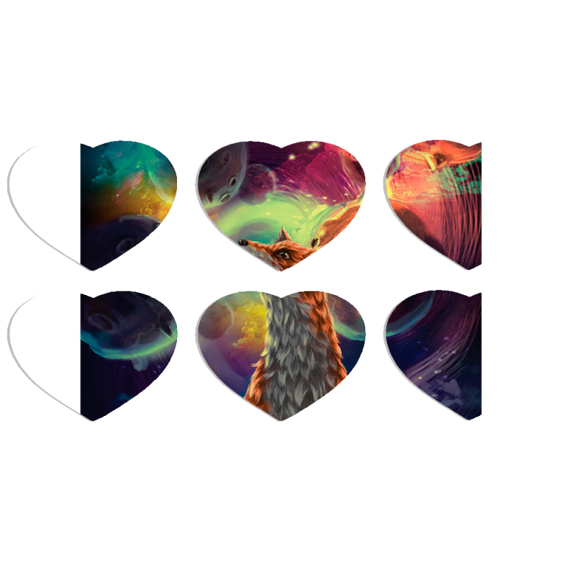 Магнитные фотопазлы Сердце 50 на 50 набор 6 штук CosmoFox