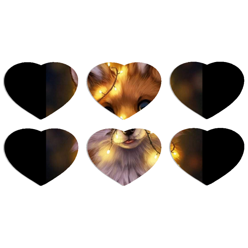 Магнитные фотопазлы Сердце 50 на 50 набор 6 штук Різдвяна лисичка