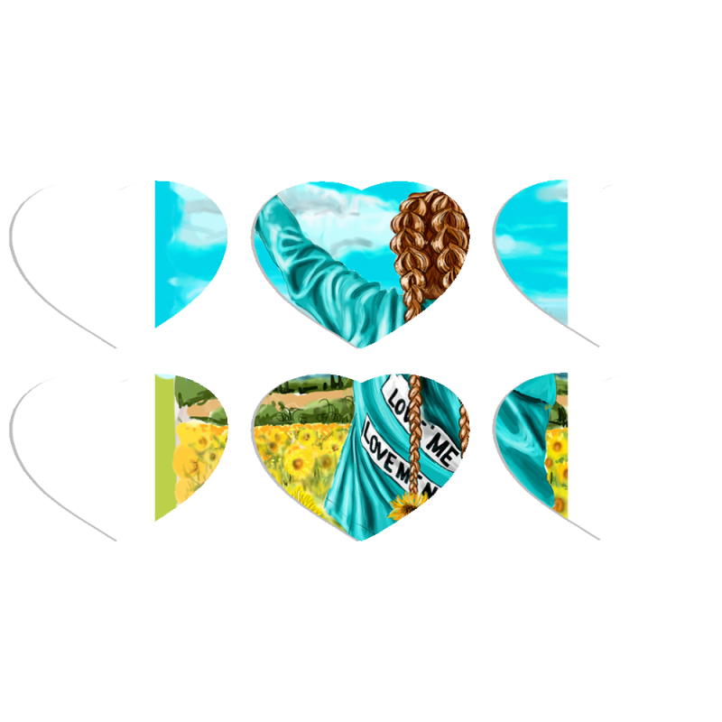 Магнитные фотопазлы Сердце 50 на 50 набор 6 штук Love Me, Love Me Not