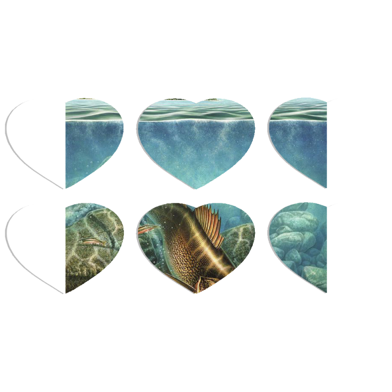 Магнитные фотопазлы Сердце 50 на 50 набор 6 штук Freshwater Lakes