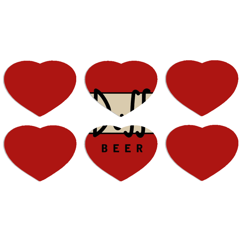 Магнитные фотопазлы Сердце 50 на 50 набор 6 штук Duff beer