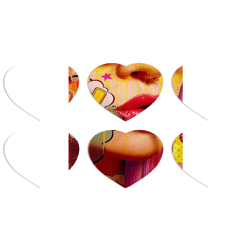 Магнитные фотопазлы Сердце 50 на 50 набор 6 штук Yellow Girl Pop Art
