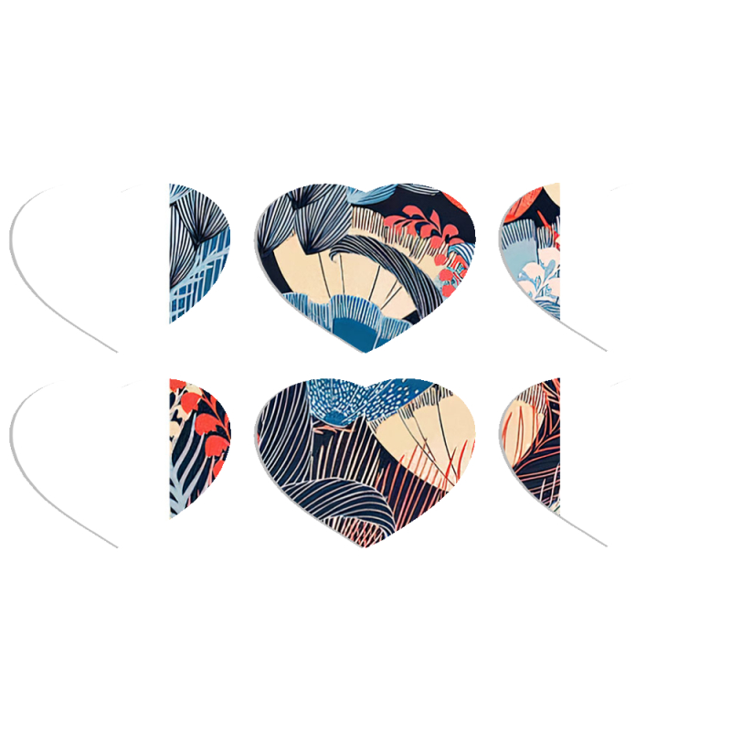 Магнитные фотопазлы Сердце 50 на 50 набор 6 штук Blue Herb