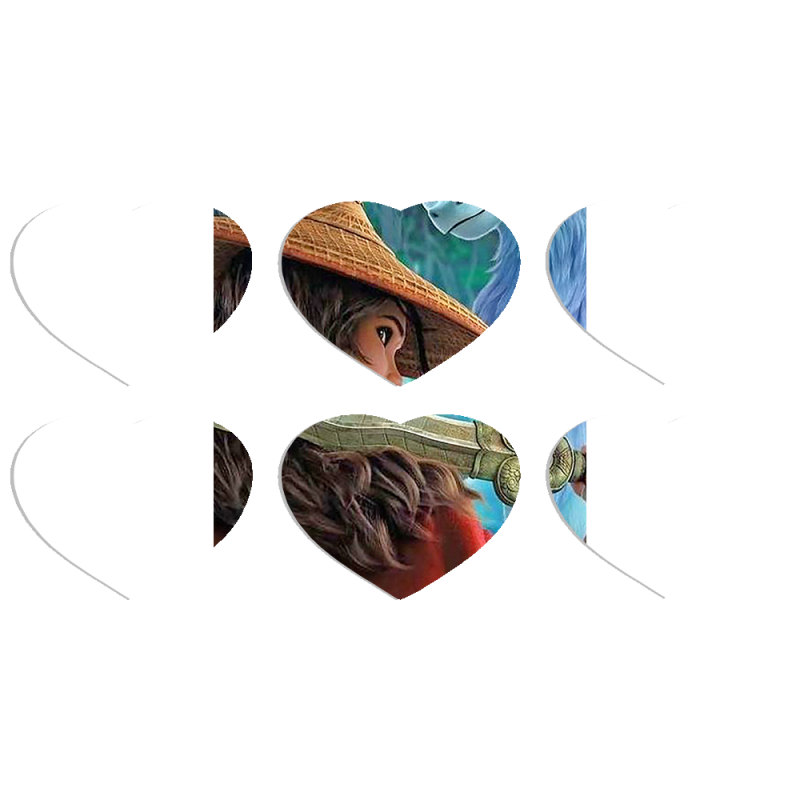 Магнитные фотопазлы Сердце 50 на 50 набор 6 штук Raya and the Dragon