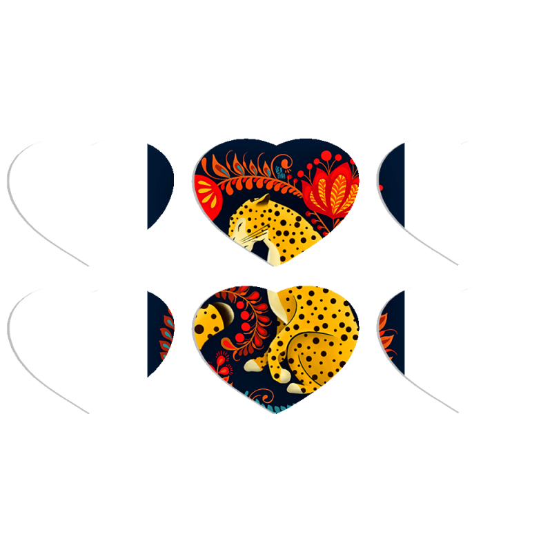 Магнитные фотопазлы Сердце 50 на 50 набор 6 штук Petrykivka Leopard