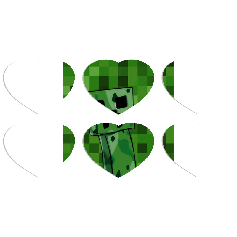 Магнитные фотопазлы Сердце 50 на 50 набор 6 штук Minecraft Creeper