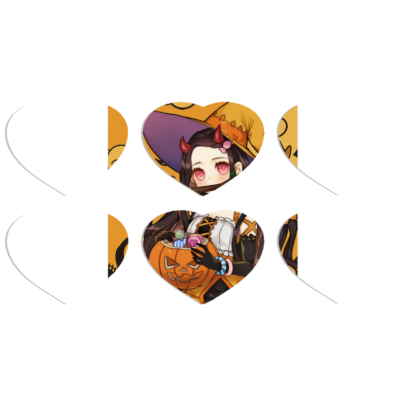 Магнитные фотопазлы Сердце 50 на 50 набор 6 штук Kamado Nezuko Halloween