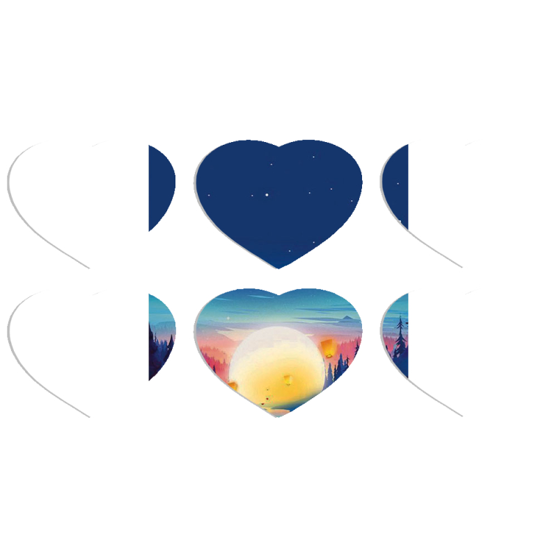 Магнитные фотопазлы Сердце 50 на 50 набор 6 штук Спокойной ночи