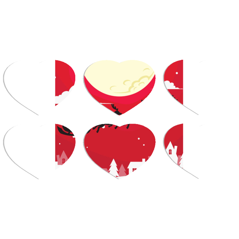 Магнитные фотопазлы Сердце 50 на 50 набор 6 штук 