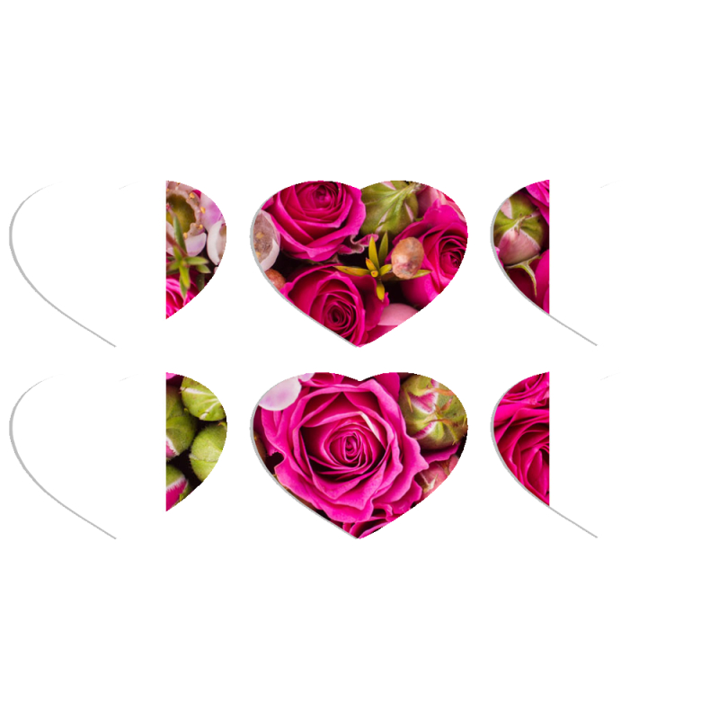 Магнитные фотопазлы Сердце 50 на 50 набор 6 штук 