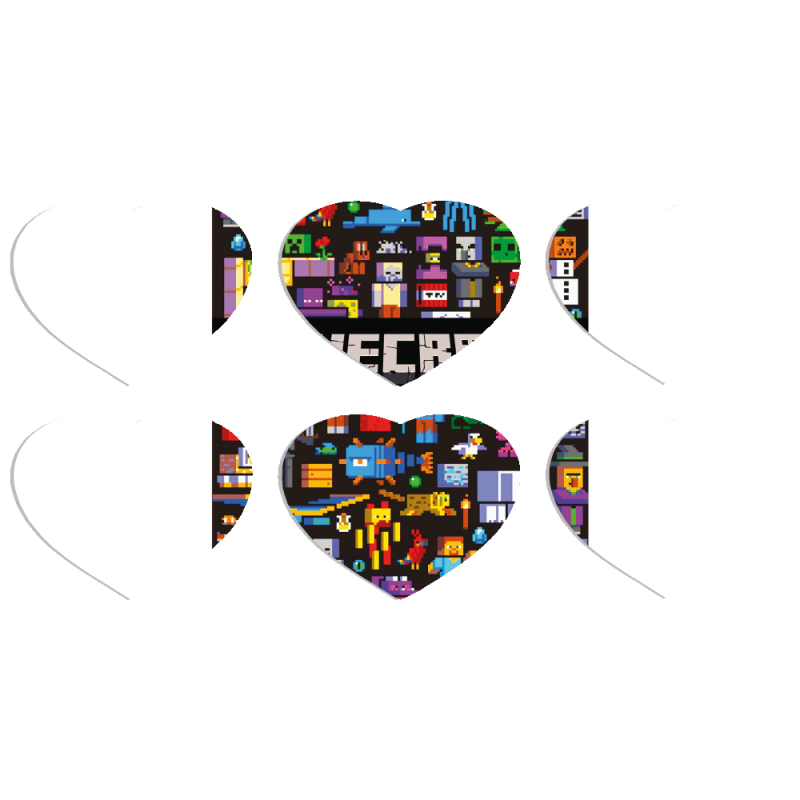 Магнитные фотопазлы Сердце 50 на 50 набор 6 штук Minecraft Mobbery