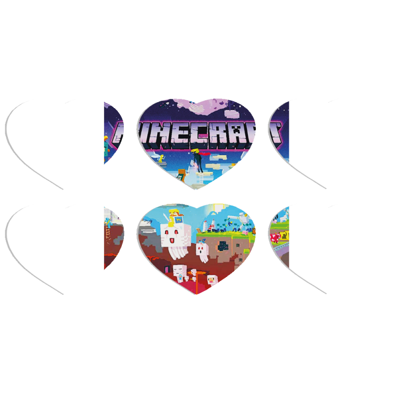 Магнитные фотопазлы Сердце 50 на 50 набор 6 штук Minecraft World Beyond