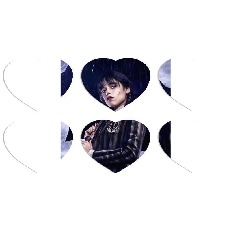 Магнитные фотопазлы Сердце 50 на 50 набор 6 штук Wednesday Addams