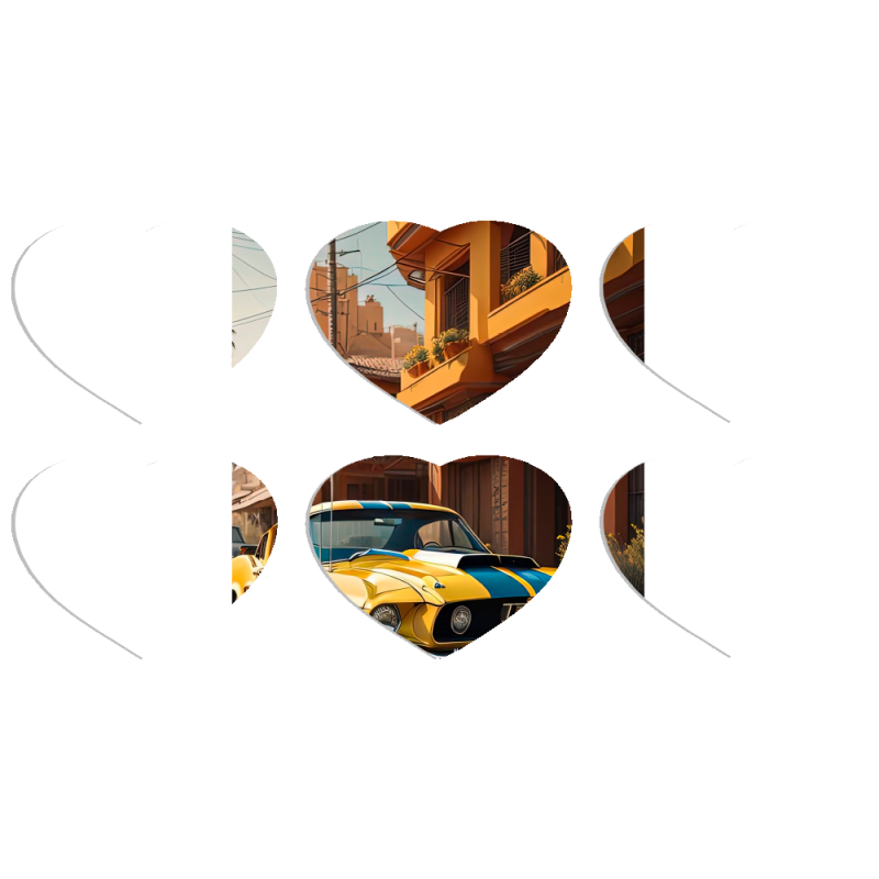 Магнитные фотопазлы Сердце 50 на 50 набор 6 штук 