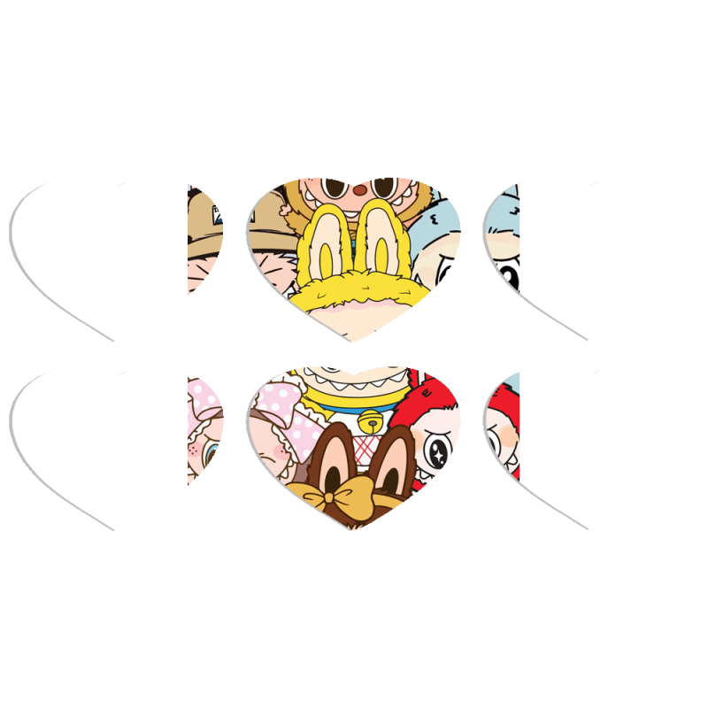 Магнитные фотопазлы Сердце 50 на 50 набор 6 штук Labubu