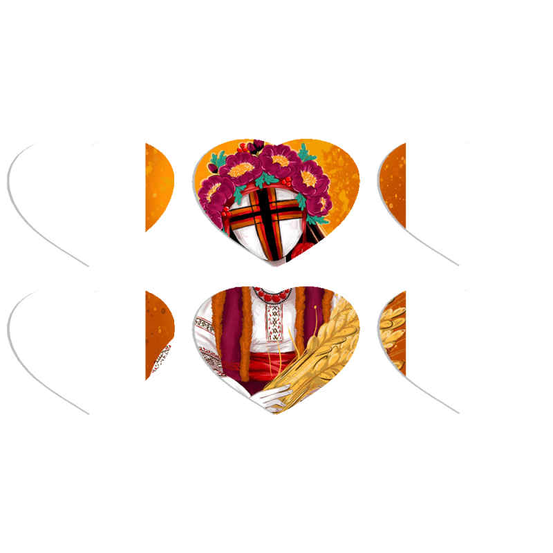 Магнитные фотопазлы Сердце 50 на 50 набор 6 штук Motanka by H Soldatkina