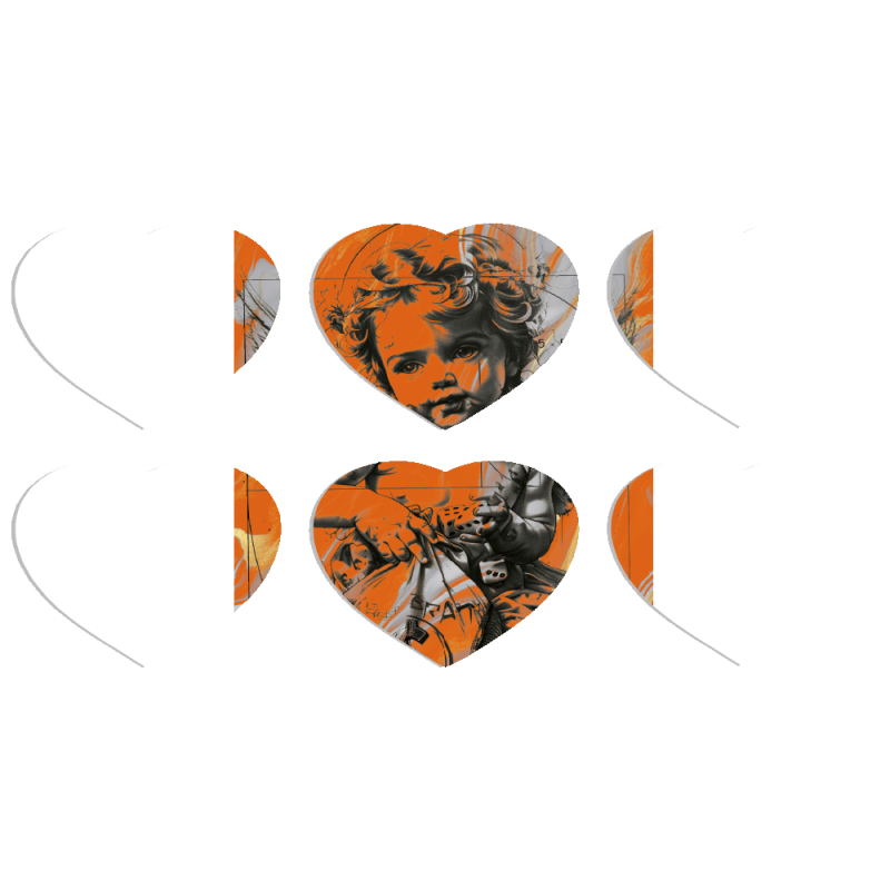 Магнитные фотопазлы Сердце 50 на 50 набор 6 штук 