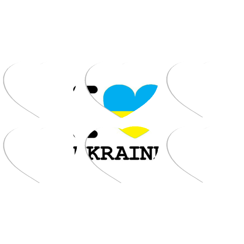 Магнитные фотопазлы Сердце 50 на 50 набор 6 штук I love Ukraine