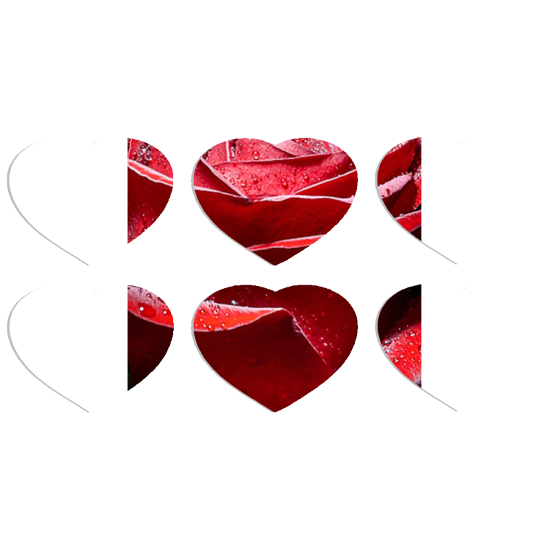 Магнитные фотопазлы Сердце 50 на 50 набор 6 штук 