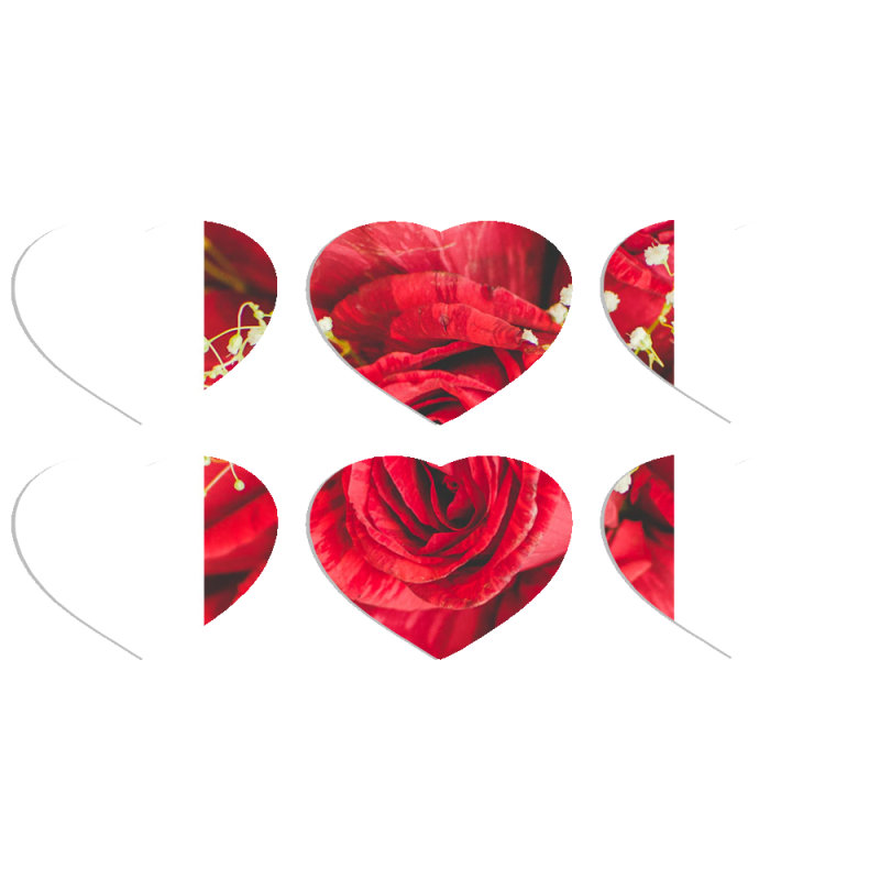 Магнитные фотопазлы Сердце 50 на 50 набор 6 штук 