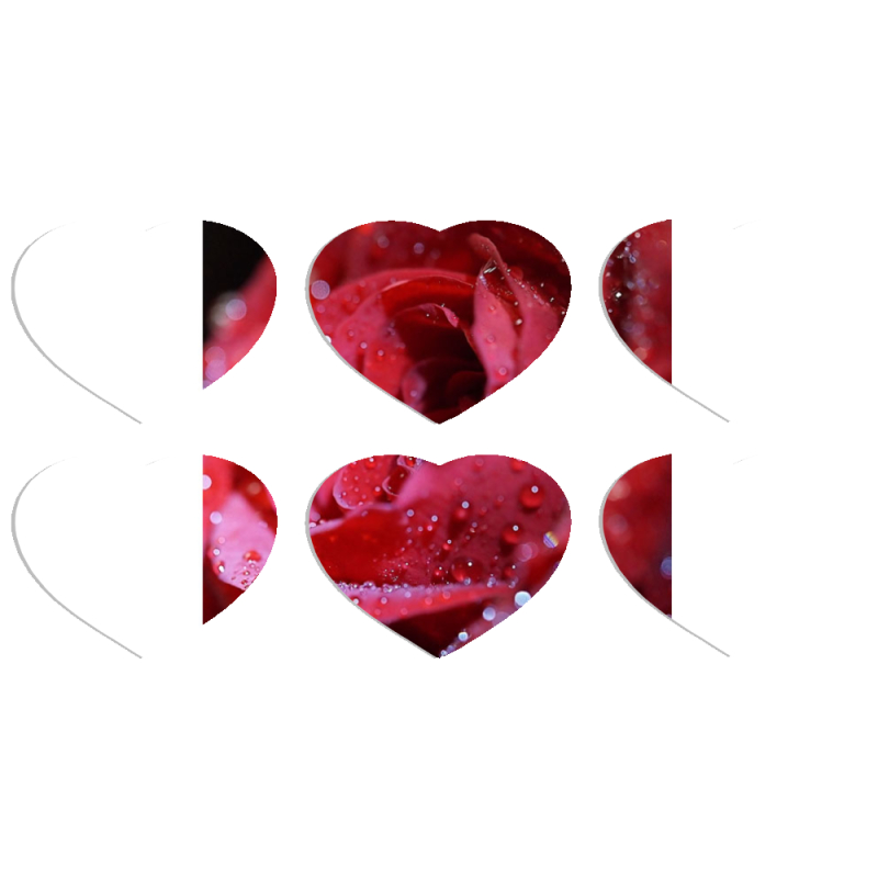 Магнитные фотопазлы Сердце 50 на 50 набор 6 штук 