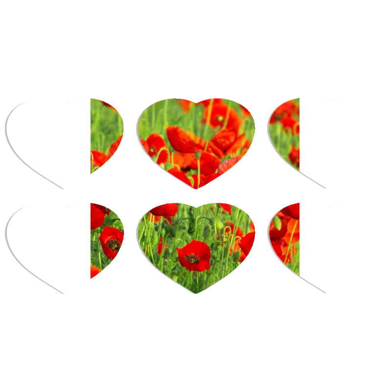 Магнитные фотопазлы Сердце 50 на 50 набор 6 штук 