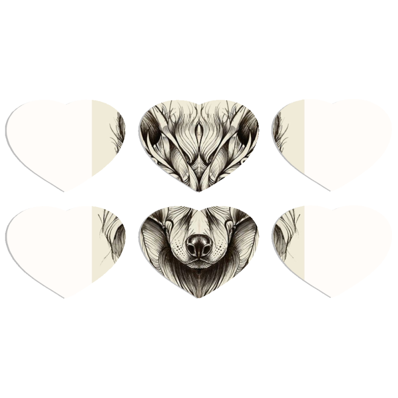 Магнитные фотопазлы Сердце 50 на 50 набор 6 штук 