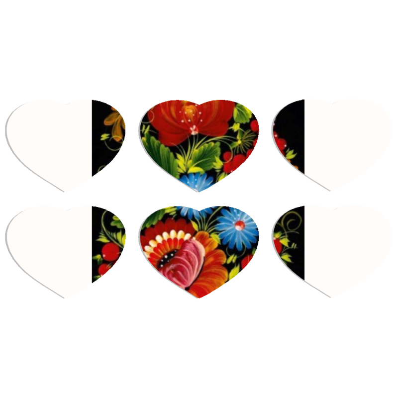 Магнитные фотопазлы Сердце 50 на 50 набор 6 штук 