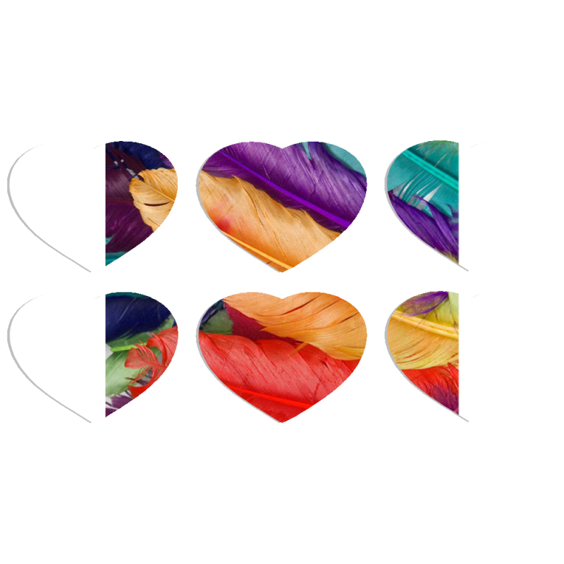 Магнитные фотопазлы Сердце 50 на 50 набор 6 штук Colour Joy