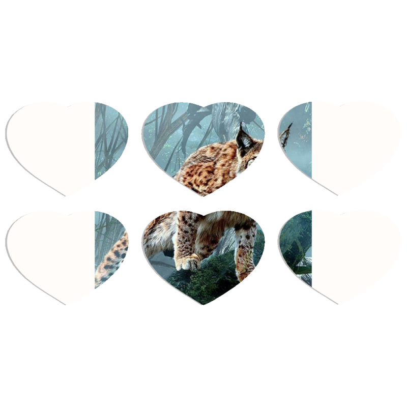 Магнитные фотопазлы Сердце 50 на 50 набор 6 штук 