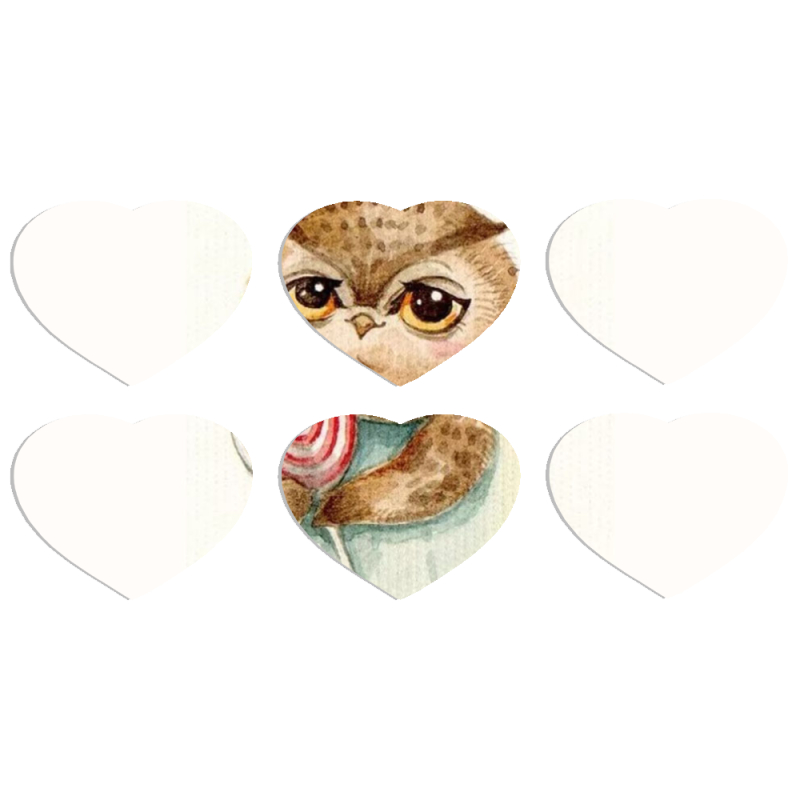 Магнитные фотопазлы Сердце 50 на 50 набор 6 штук Совушка