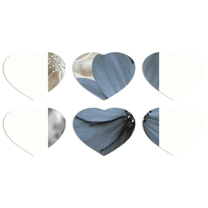 Магнитные фотопазлы Сердце 50 на 50 набор 6 штук 