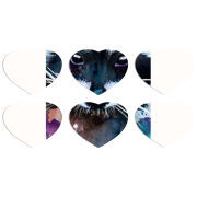 Магнитные фотопазлы Сердце 50 на 50 набор 6 штук Акварельный енот