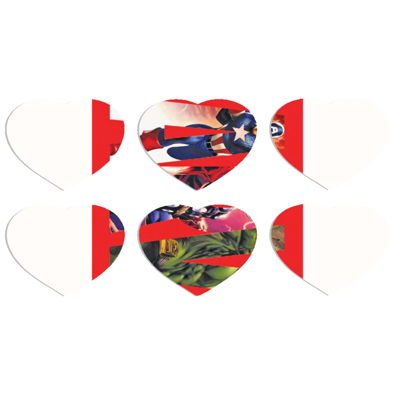 Магнитные фотопазлы Сердце 50 на 50 набор 6 штук 