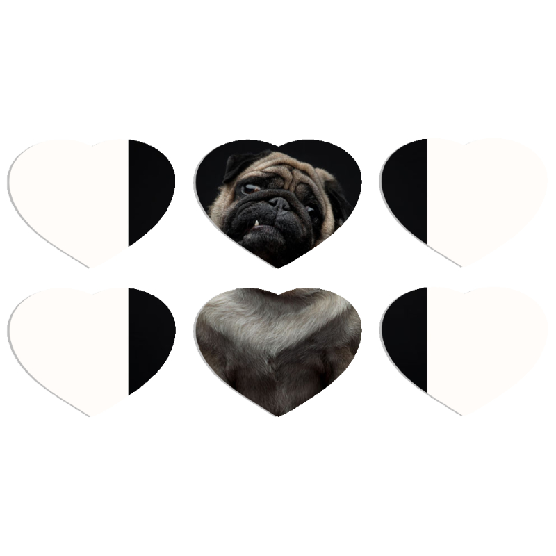 Магнитные фотопазлы Сердце 50 на 50 набор 6 штук 