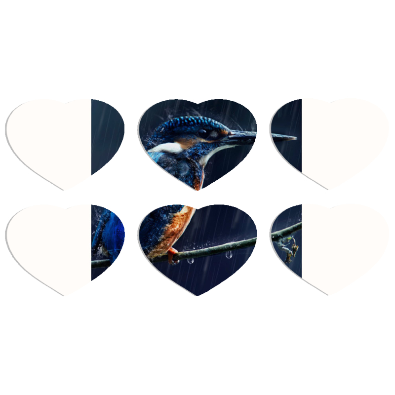 Магнитные фотопазлы Сердце 50 на 50 набор 6 штук 