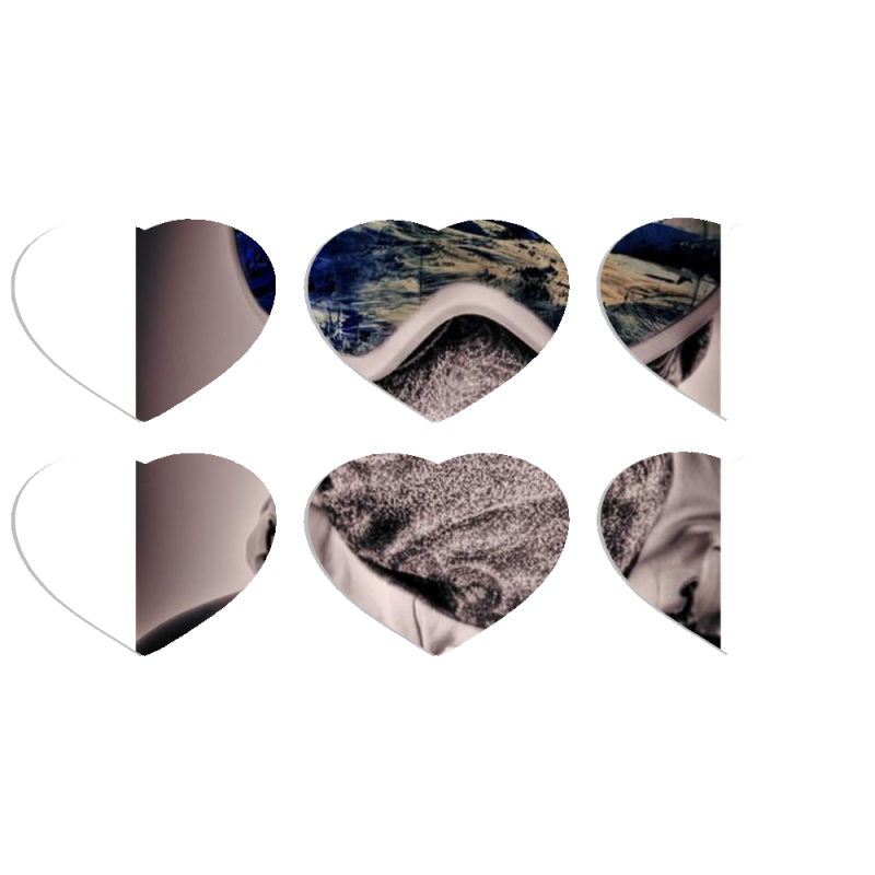 Магнитные фотопазлы Сердце 50 на 50 набор 6 штук snowboarder