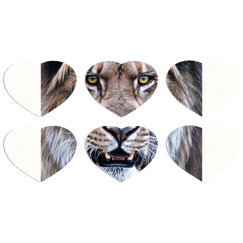 Магнитные фотопазлы Сердце 50 на 50 набор 6 штук 