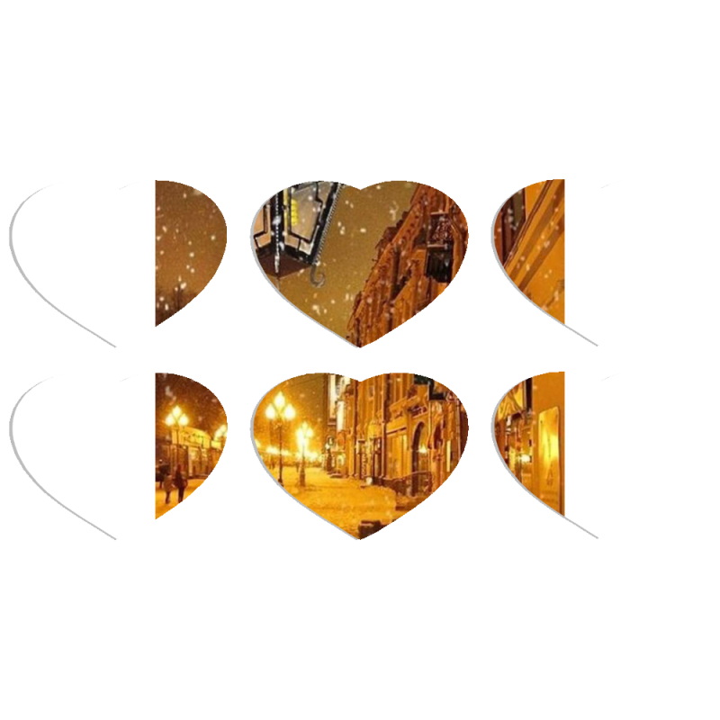 Магнитные фотопазлы Сердце 50 на 50 набор 6 штук Night Street